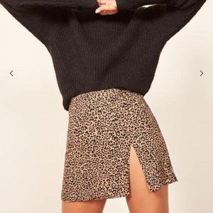 Reformation Margot Skirt in Leopard